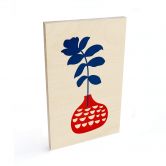Tableau sur bois Kubistika - Fleur sauvage dans un vase rouge 