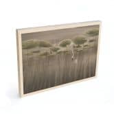 Houten Wanddecoratie lotusbloemen met zwaan in het water in grijs - Ms Tiff 