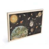 Holzbild Sonnensystem mit Planeten und Erde - Ms Tiff 