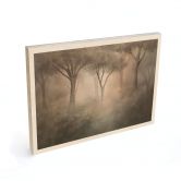 Holzbild Waldmagie im Morgennebel Beige - Ms Tiff 