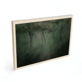 Holzbild Waldmagie im Morgennebel Grün - Ms Tiff 