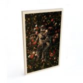Holzbild Astronauten auf einer Blumenwiese - Nicebleed 
