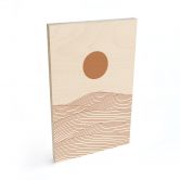Holzbild Sonnenaufgang über der abstrakten Wüste - Playell 