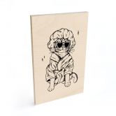 Holzbild Entspannte Katze mit Herzbrille - Royle 
