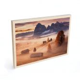 Holzbild Herbstnebel in den Alpen - Selagea 