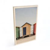 Holzbild Küstencharme - Bunte Hütten am Meer - Shot by Clint 