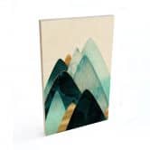 Tableau sur bois Montagnes abstraites en or et bleu - SpaceFrog Designs 