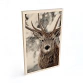 Houten Wanddecoratie hert in een sneeuwjacht - Strigel 