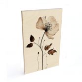 Holzbild Blumen - Trockenblüte in Creme - Treechild 