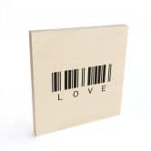 Tableau sur bois Code barre Love - Carré 