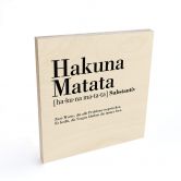 Holzbild Grammatik Hakuna Matata - Quadratisch 