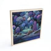 Holzbild Zauberwald in Mitternachtsblau - DigitalArtsi 