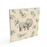 Houten Poster - Schattige baby olifant tussen boho takken - UN Designs 