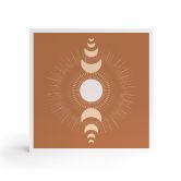 Holzbild zum Hinstellen - Mondzyklen: Sonne und Mond im Einklang - KsanaKalpa - 15x15 cm 