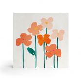 Houten Decoratieblok Kleine bloemen in perzikkleuren - Kubistika 