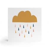 Houten Wanddecoratie - Vrolijke regen in pastelkleuren | Kinderkamer - Menina Lisboa - 15x15 cm 