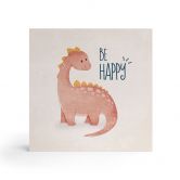 Holzbild zum Hinstellen - Dino Be Happy - Brachiosaurus - Tunaboylu - 15x15 cm 
