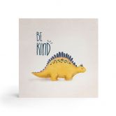 Holzbild zum Hinstellen - Dino Be Kind - Stegosaurus - Tunaboylu - 15x15 cm 