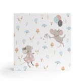 Holzbild zum Hinstellen - Kleine Mäuse mit Luftballons - UN Designs - 15x15 cm 