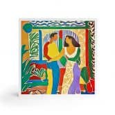 Holzbild zum Hinstellen - Liebespaar - Inspiriert von Matisse - Zamart - 15x15 cm 