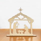 Weihnachtsdeko aus Holz - Krippe zum Hinstellen - Weihnachtskrippe - Pappel 