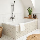 Fliesenaufkleber Boho - Fächer creme rotbraun grün - 12er Set 