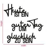 Holzdeko Mahagoni - Heute ist ein guter Tag um glücklich zu sein 