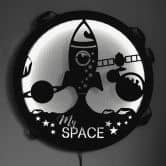 LED-Leuchtdeko aus MDF - My Space Rakete 