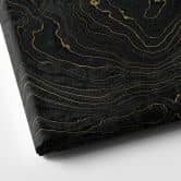 Leinwandbild Abstrakte Linien Schwarz-gold - Amini 