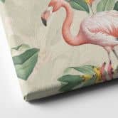 Leinwandbild Flamingo und tropische Blätter - Bloomery Decor 