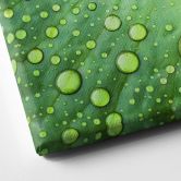 Leinwandbild Foto - Herz aus Wassertropfen auf grünem Blatt 