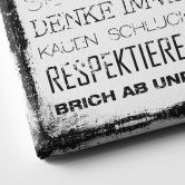 Leinwandbild Hausordnung 