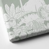 Leinwandbild Grüne Urzeitwelten - Dinosaurier unter Palmen - Kikki Belle 