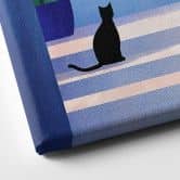 Leinwandbild Schwarze Katze im Torbogen - Rivers 