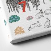Leinwandbild Kinderzimmer - Illustration von Zootieren mit Zahlen - Walentynowicz 