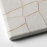 Leinwandbild Abstraktes Rissmuster in Beige | Steinmosaik - Alma - Quadratisch 