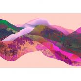 Livingwalls Fototapete Walls by Patel 3 Magic Mountain 1 lila, rosa, grün, orange, rot 
