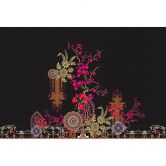 Livingwalls Fototapete Walls by Patel 3 Oriental Garden 2 schwarz, pink, gelb, orange, grün 