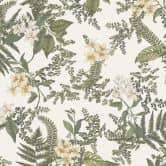 Pflanzen-Tapete mit Blüten Grau Grün - Vliestapete mit Blumen floral 