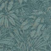 Papier peint jungle dans les tons bleus - intissé texture légère - décoration murale 