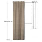 Homing Vorhang mit verdeckten Schlaufen Loik kupfer -  2.45 x 1.4 m 