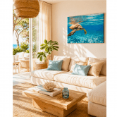 Tableau sur toile Tortue en voyage 