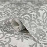 Vliestapete mit ornamentalem Damask-Motiv Grau Ornamental  