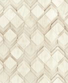 Vliesbehang in wit, beige ruitvormige illusie 3D-look modern  