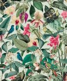 Vliestapete in grün Blätter Blumen Floral Natur  