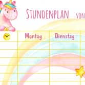 Acrylboard Memoboard Stundenplan Einhörner - transparent 