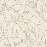 Vliesbehang Fee Wild Free crème beige grijs metallic - grassen wilde bloemen woonkamer hal kantoor 