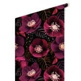 Blumen Mustertapete Florale Blütenpracht in Purpurtönen - Anis Illustration 