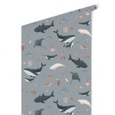 Mustertapete Maritime Unterwasserwelt – Wale und Meerestiere - Kikki Belle 
