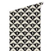 Mustertapete Geometrische Ornamente in Schwarz-beige - Treechild 